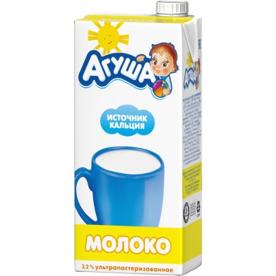 (Упак 12х925мл) Молоко Агуша 3,2% с 3 лет